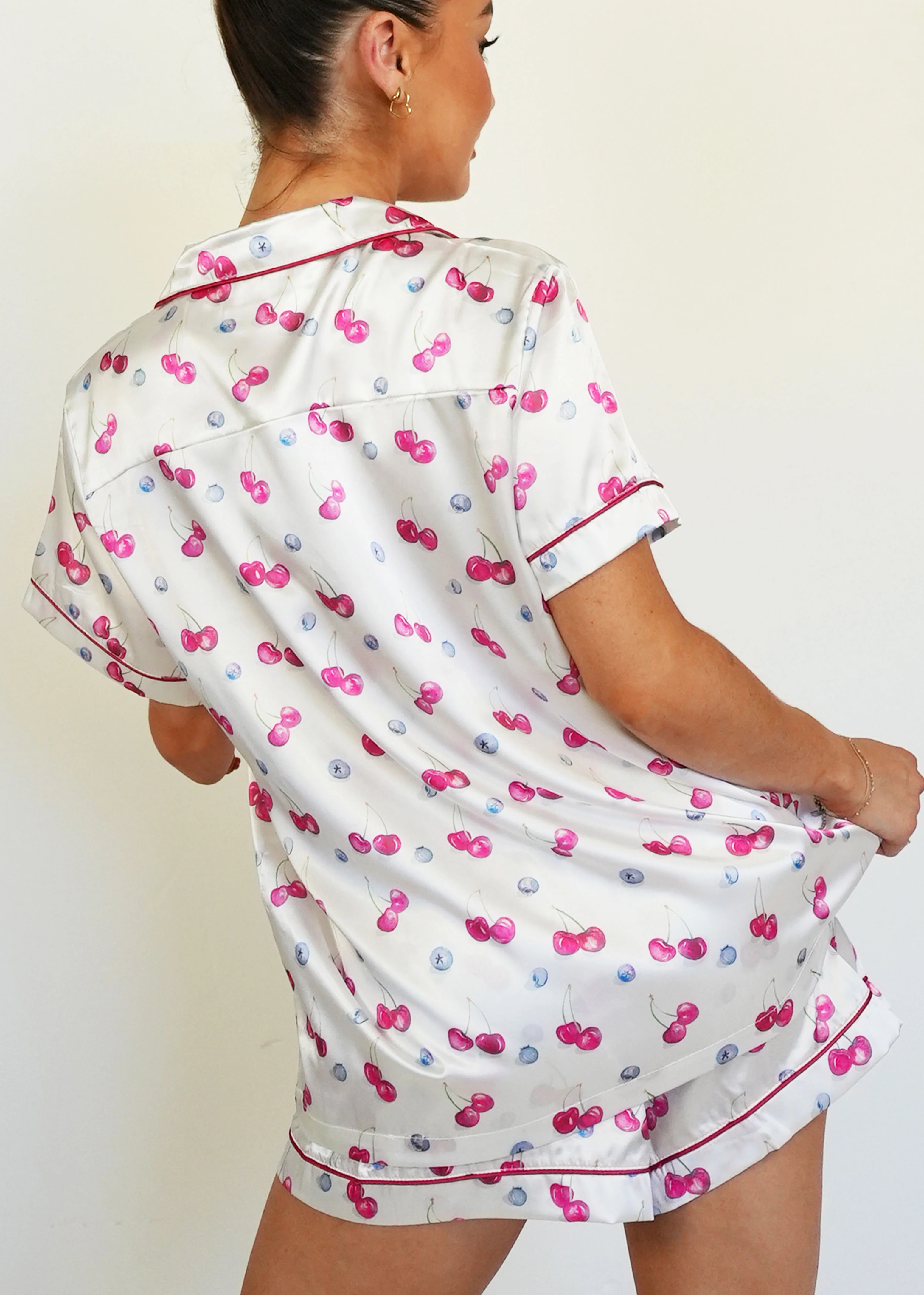 Cherries and Berries Satin Short PJ Set - Image 10