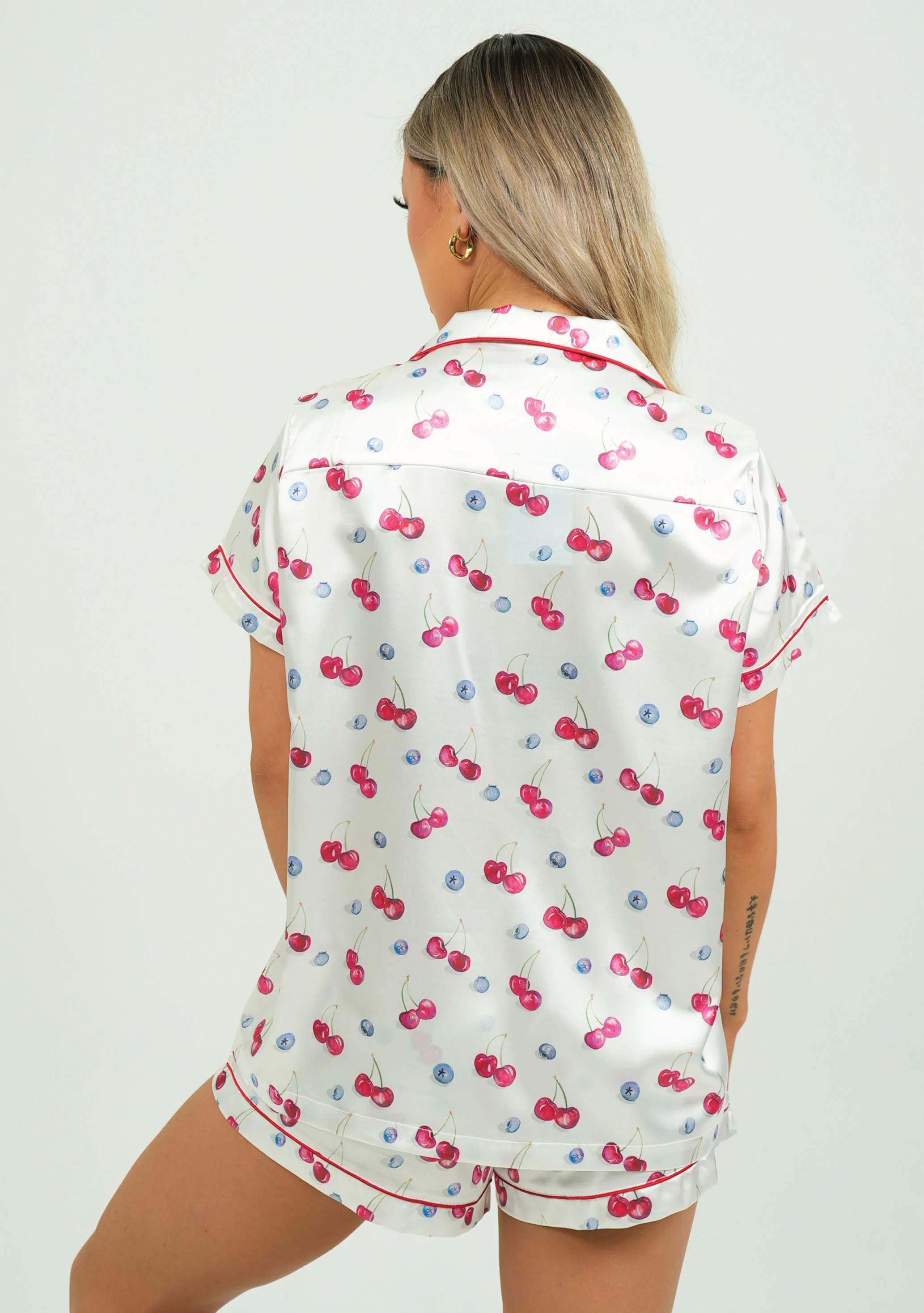 Cherries and Berries Satin Short PJ Set - Image 5
