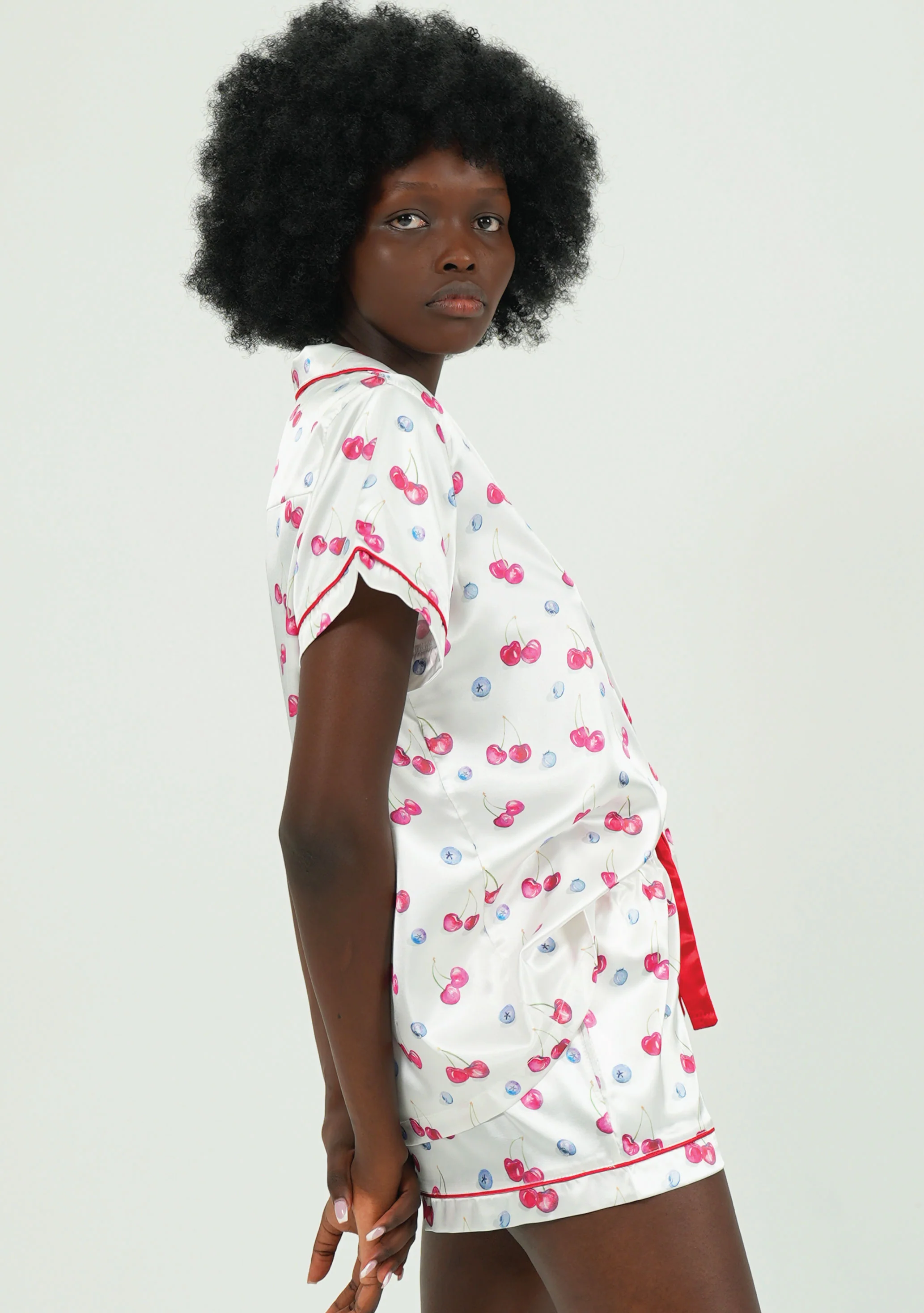 Cherries and Berries Satin Short PJ Set - Image 6