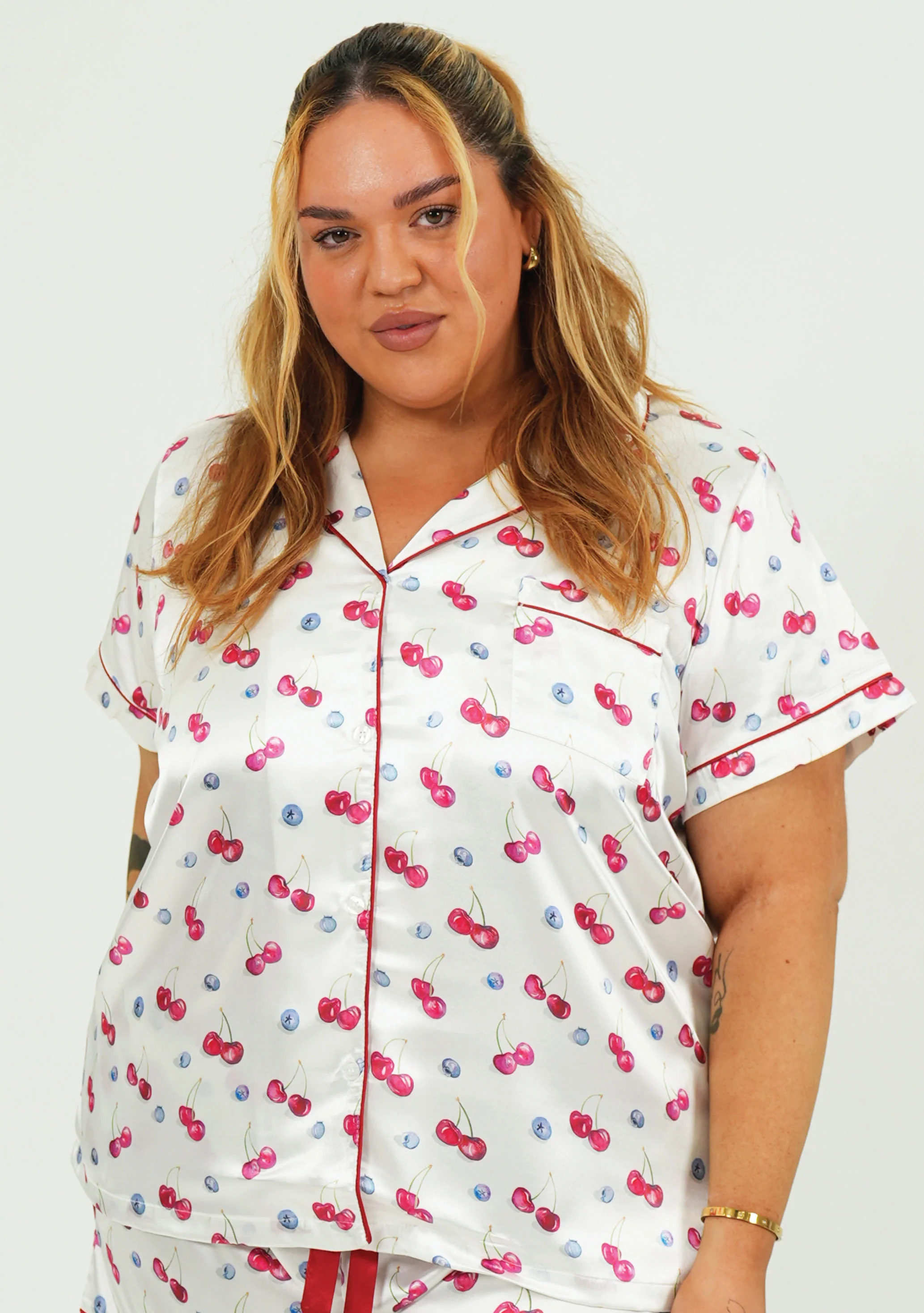Cherries and Berries Satin Short PJ Set - Image 7
