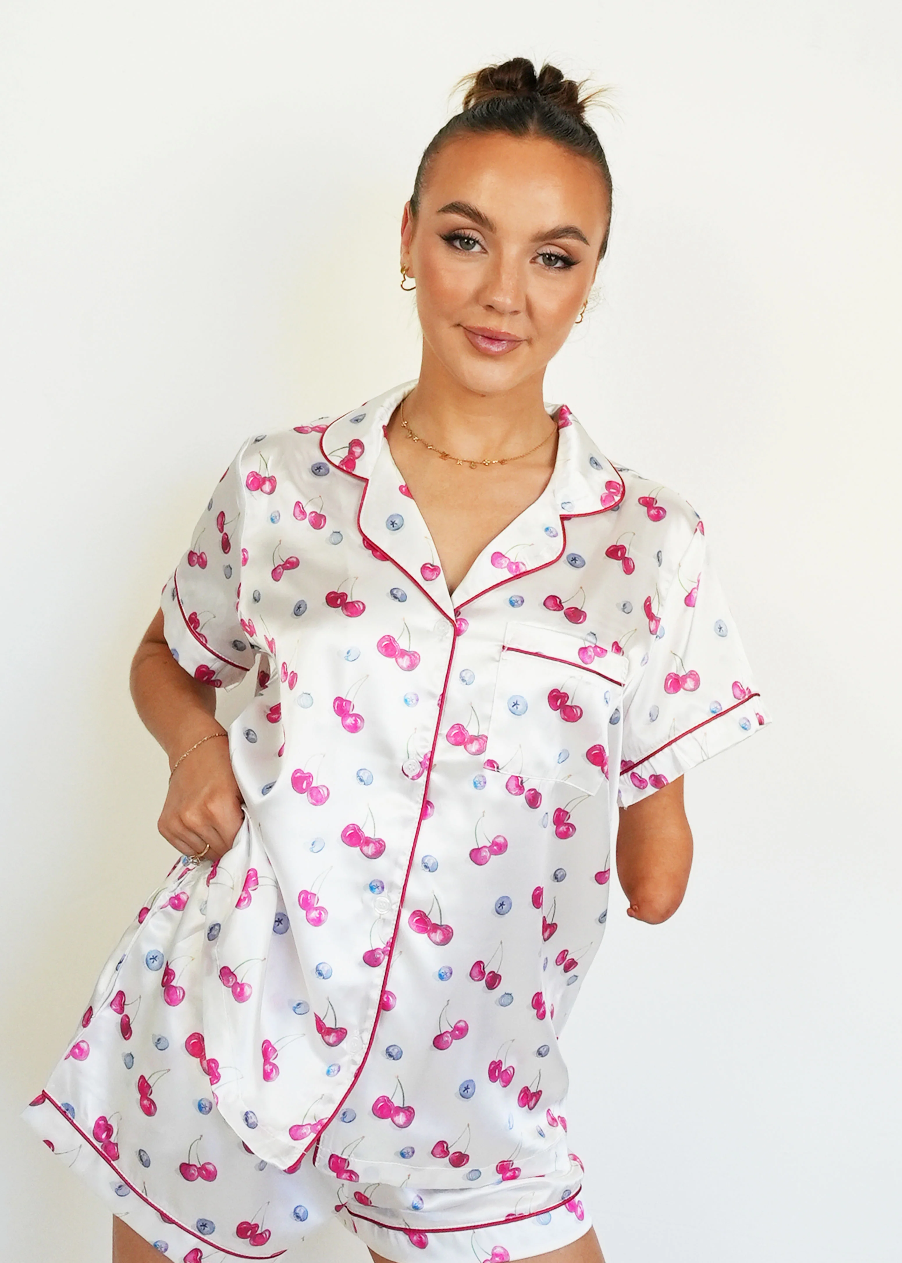 Cherries and Berries Satin Short PJ Set - Image 8