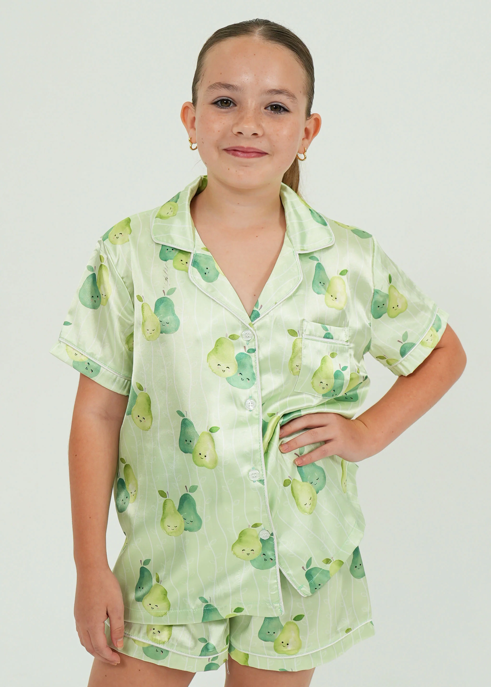 Girls The Perfect Pear Satin Short Pyjama Set - Image 3
