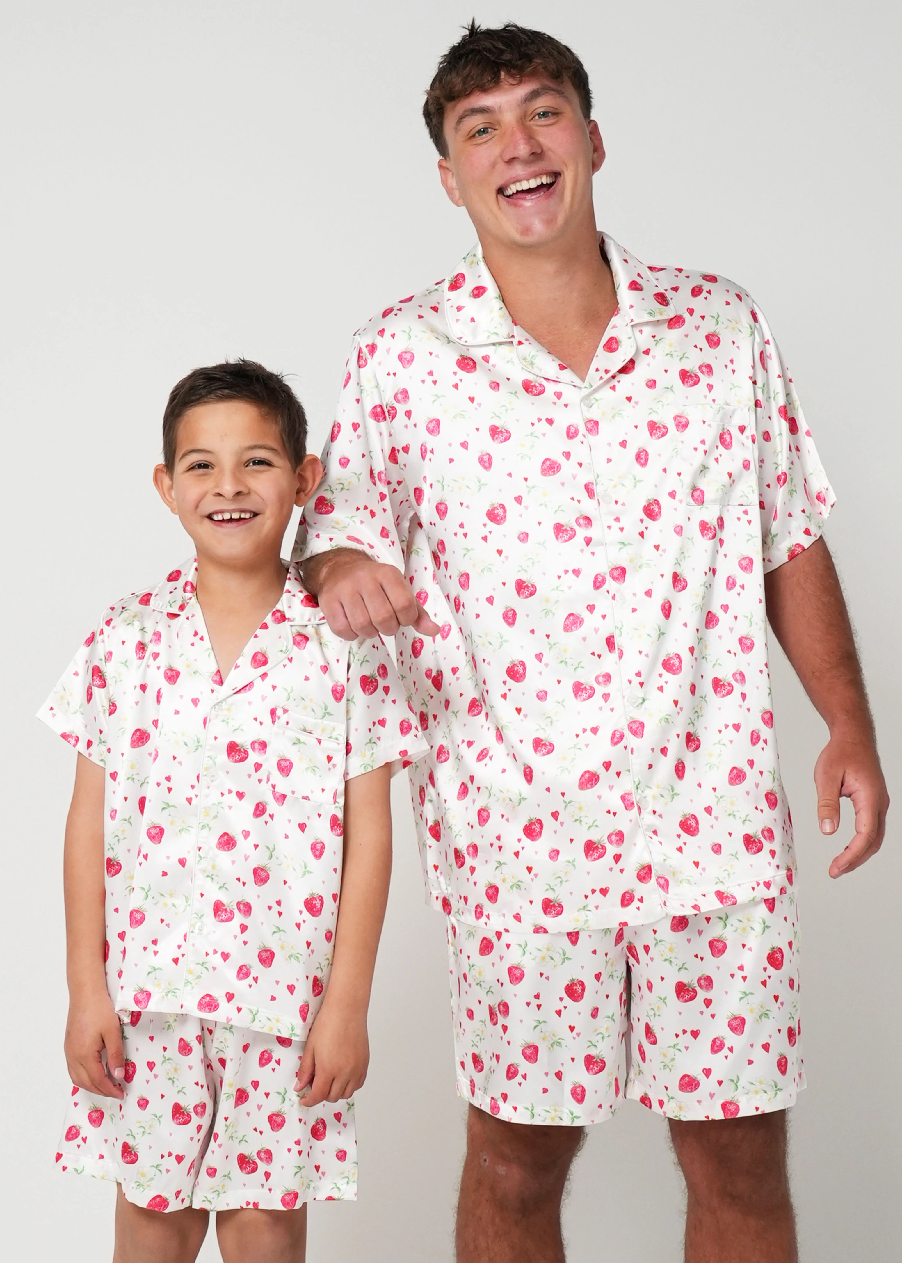 Mens Strawberries Satin Short Pyjama Set - Image 3