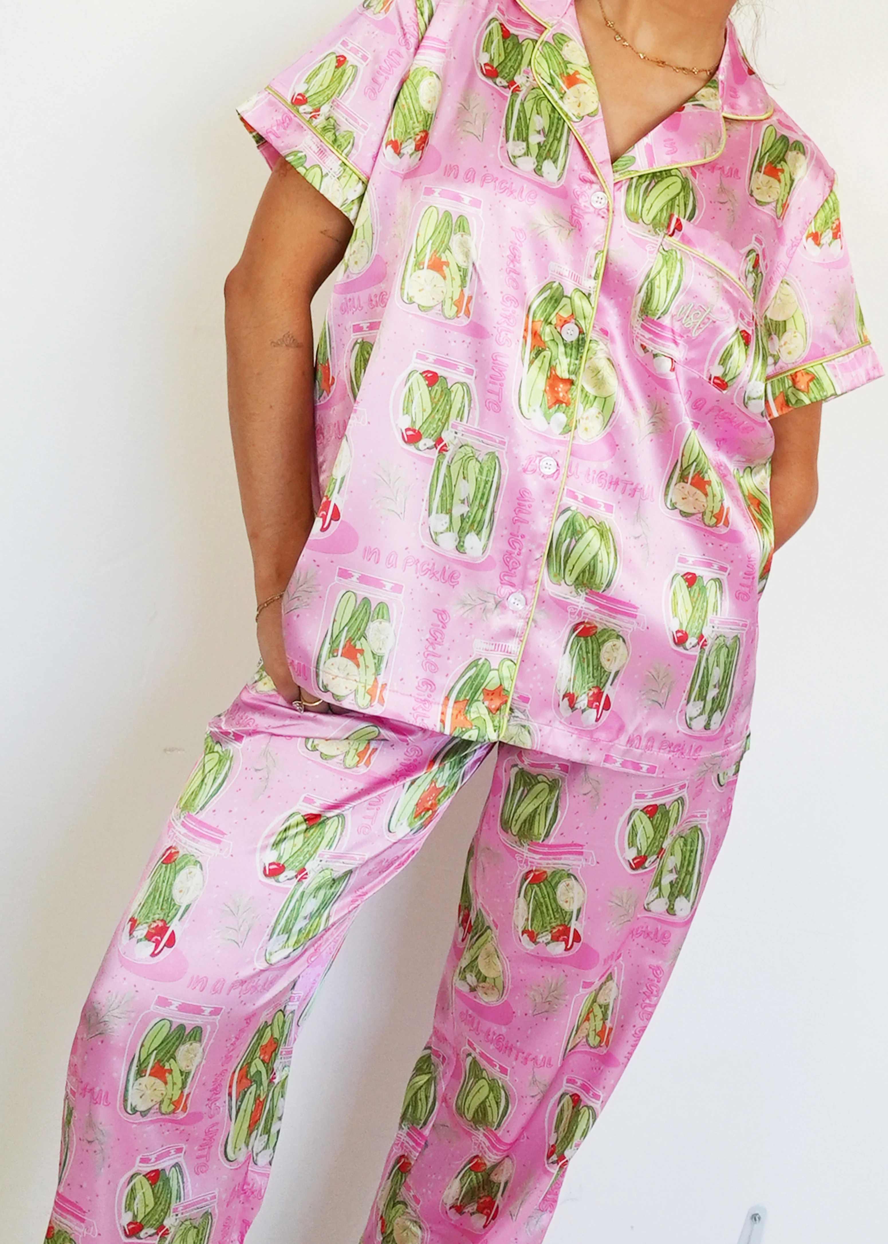 Pickles Short Top / Long Pants Satin PJ Set - Image 3