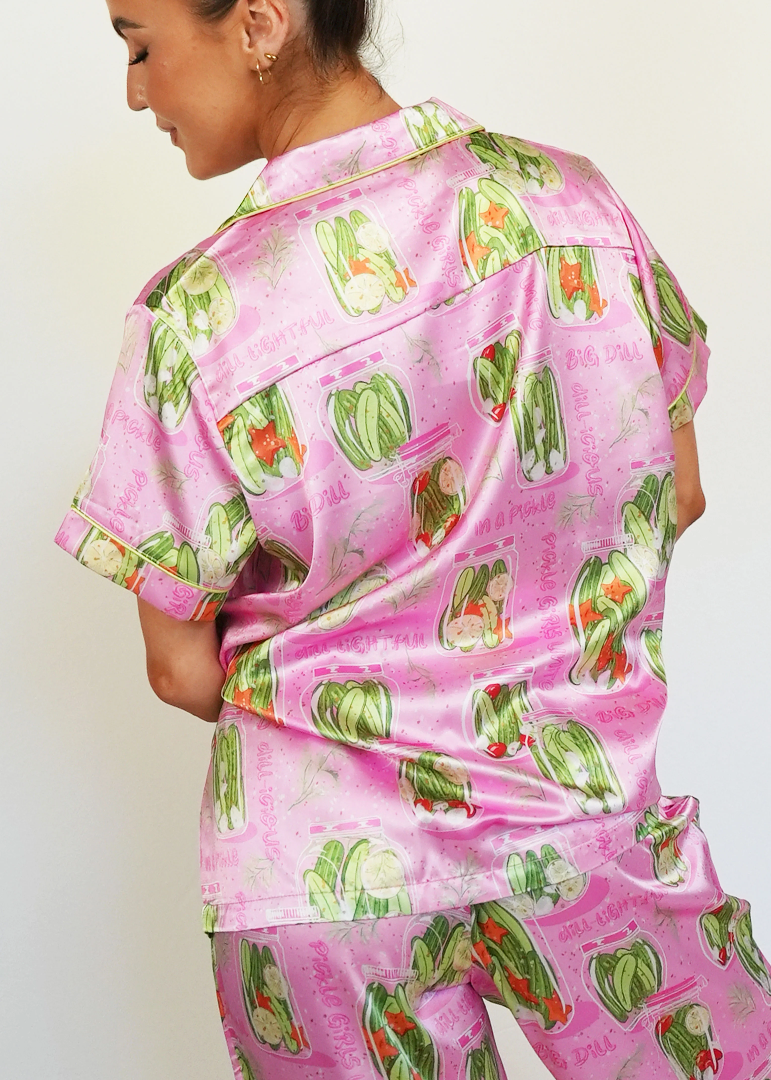 Pickles Short Top / Long Pants Satin PJ Set - Image 6