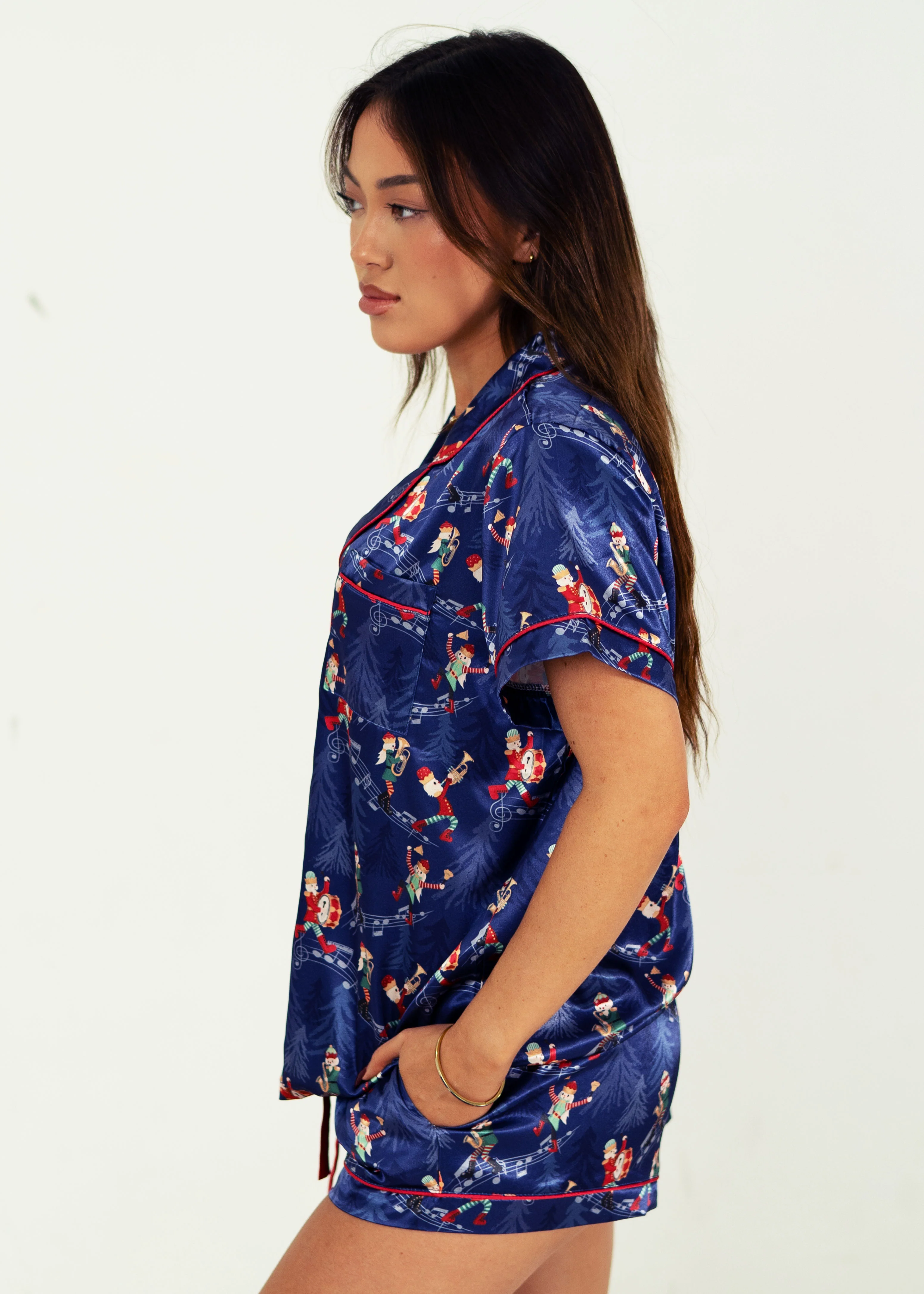 Santa's Workshop Satin Short PJ Set - Image 9