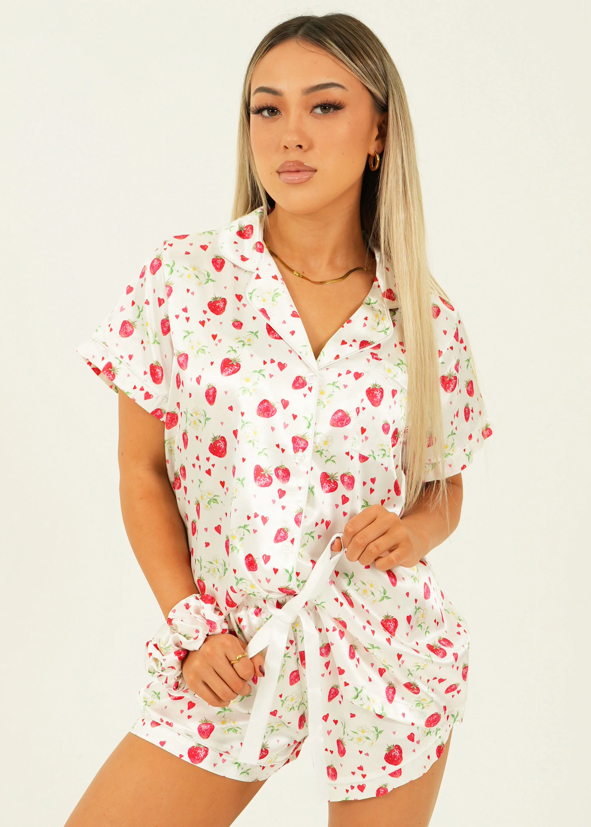 Strawberries Satin Short Pyjama Set - Image 5