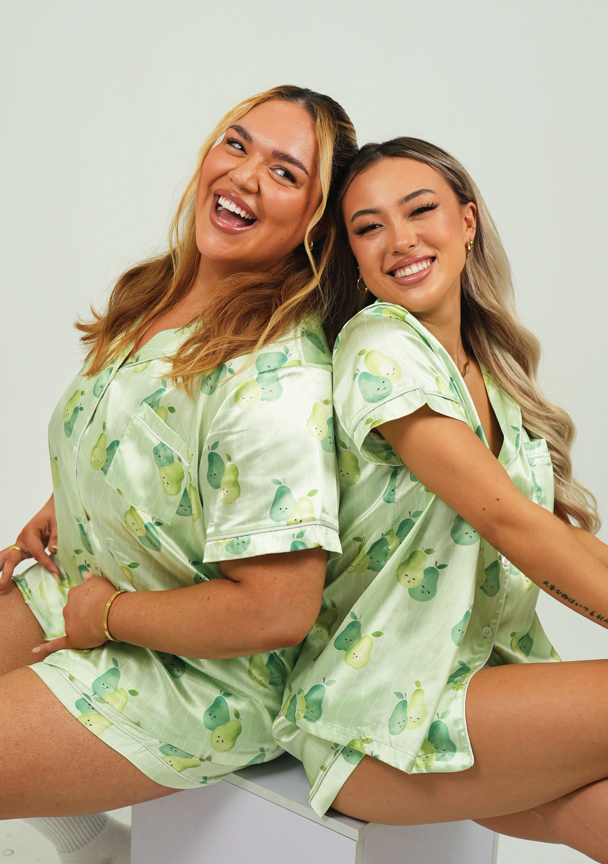 The Perfect Pear Satin Short Pyjama Set - Image 3