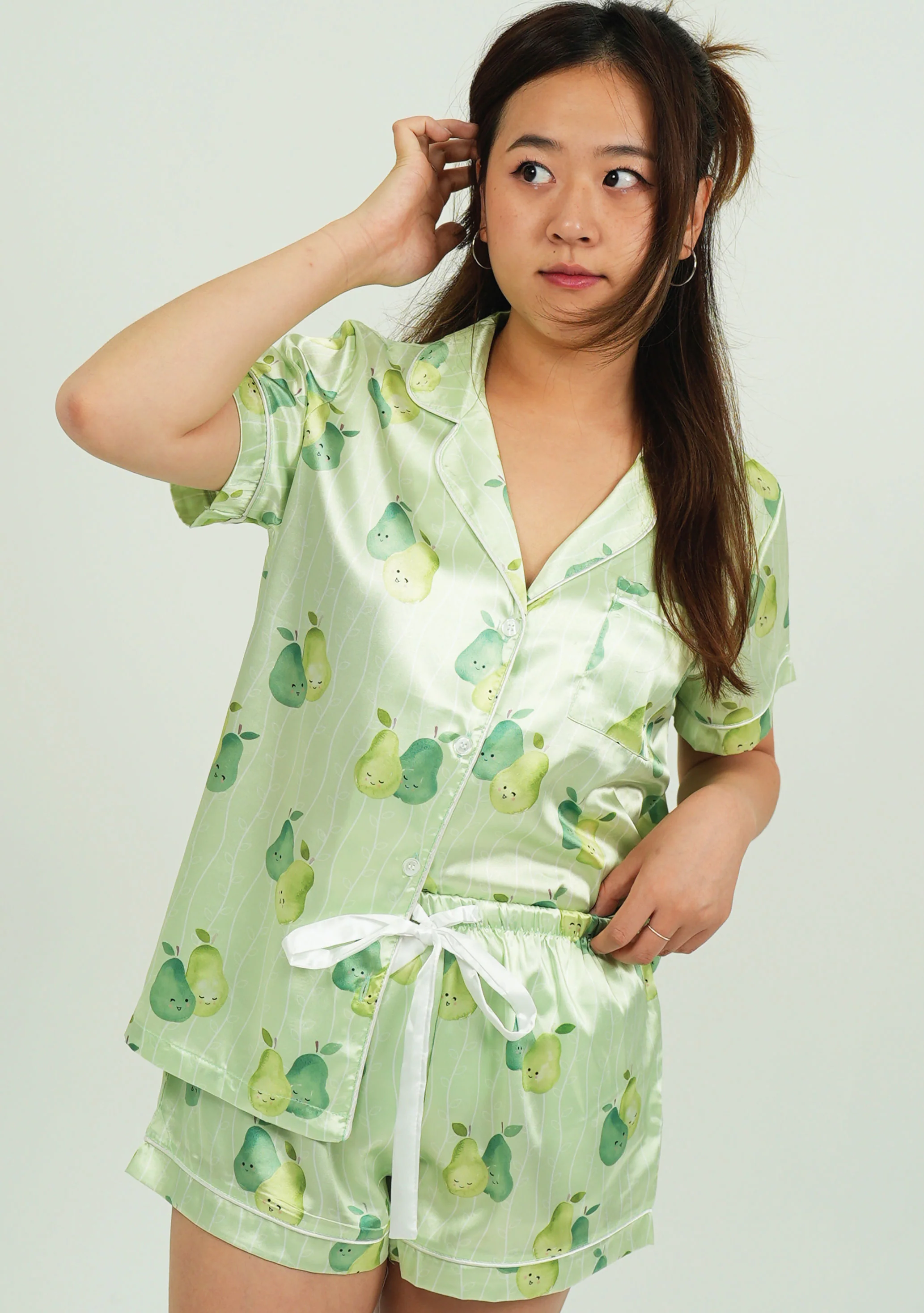 The Perfect Pear Satin Short Pyjama Set - Image 4