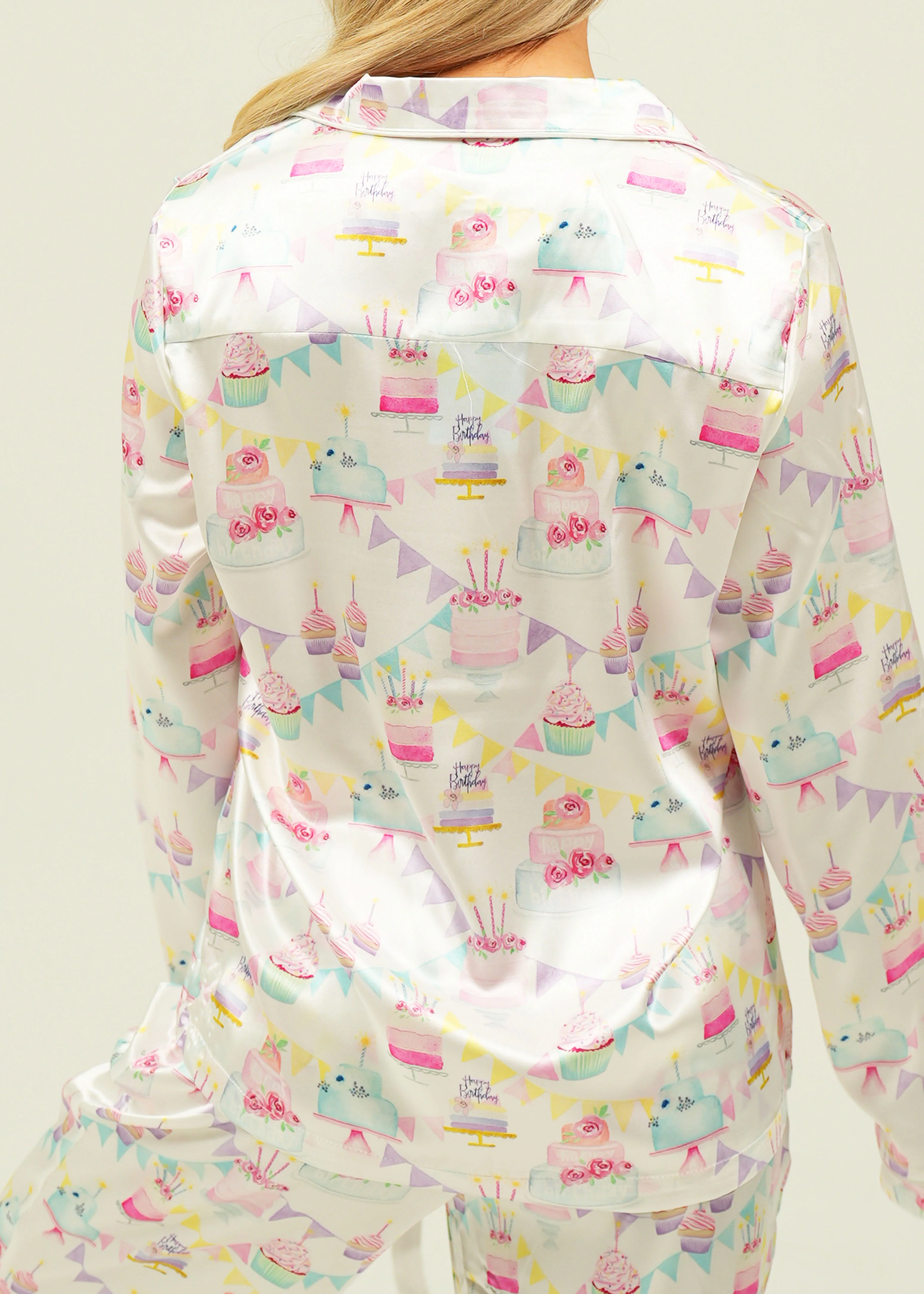 Birthday Satin Long Pyjama Set - Image 3