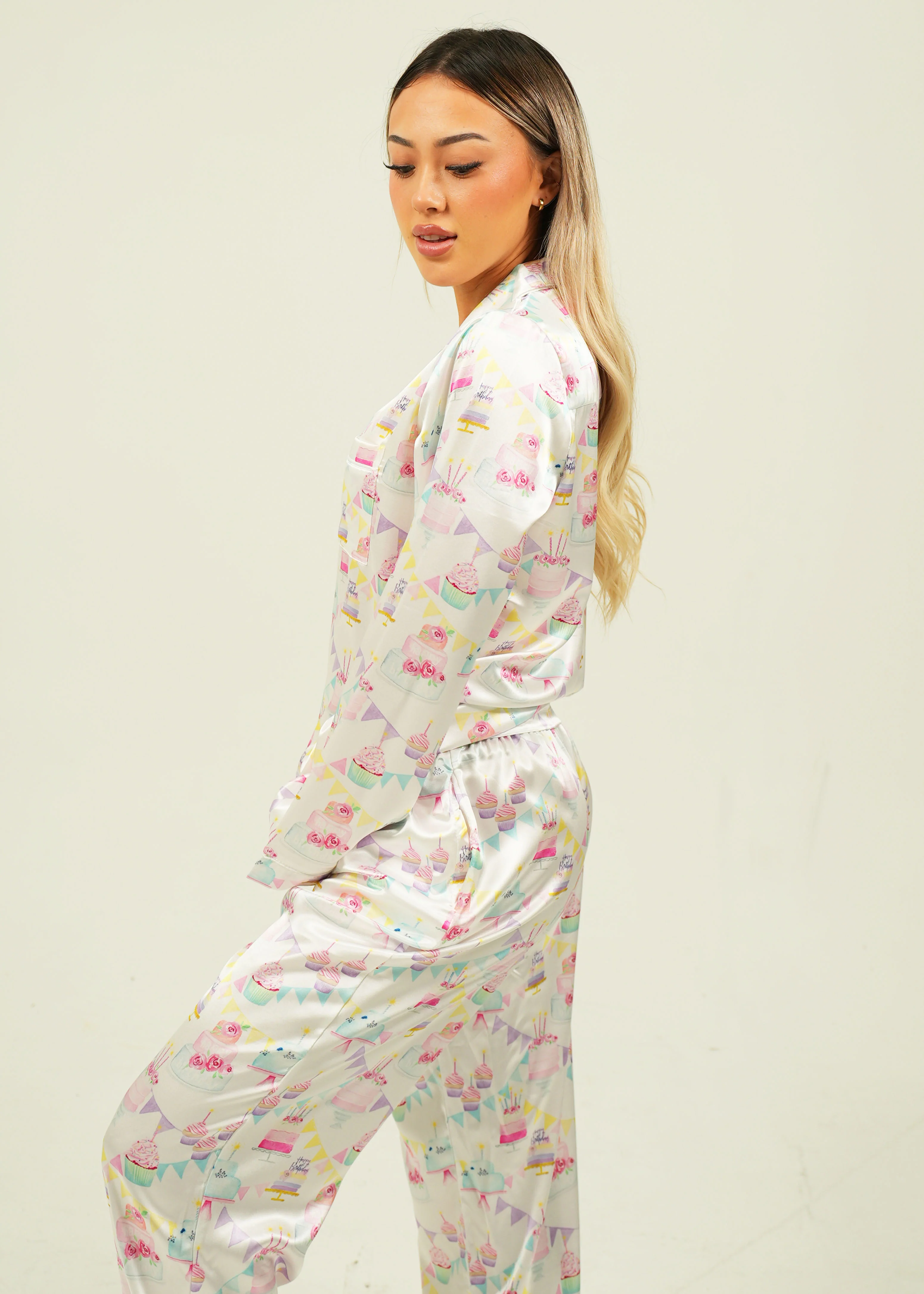 Birthday Satin Long Pyjama Set - Image 4