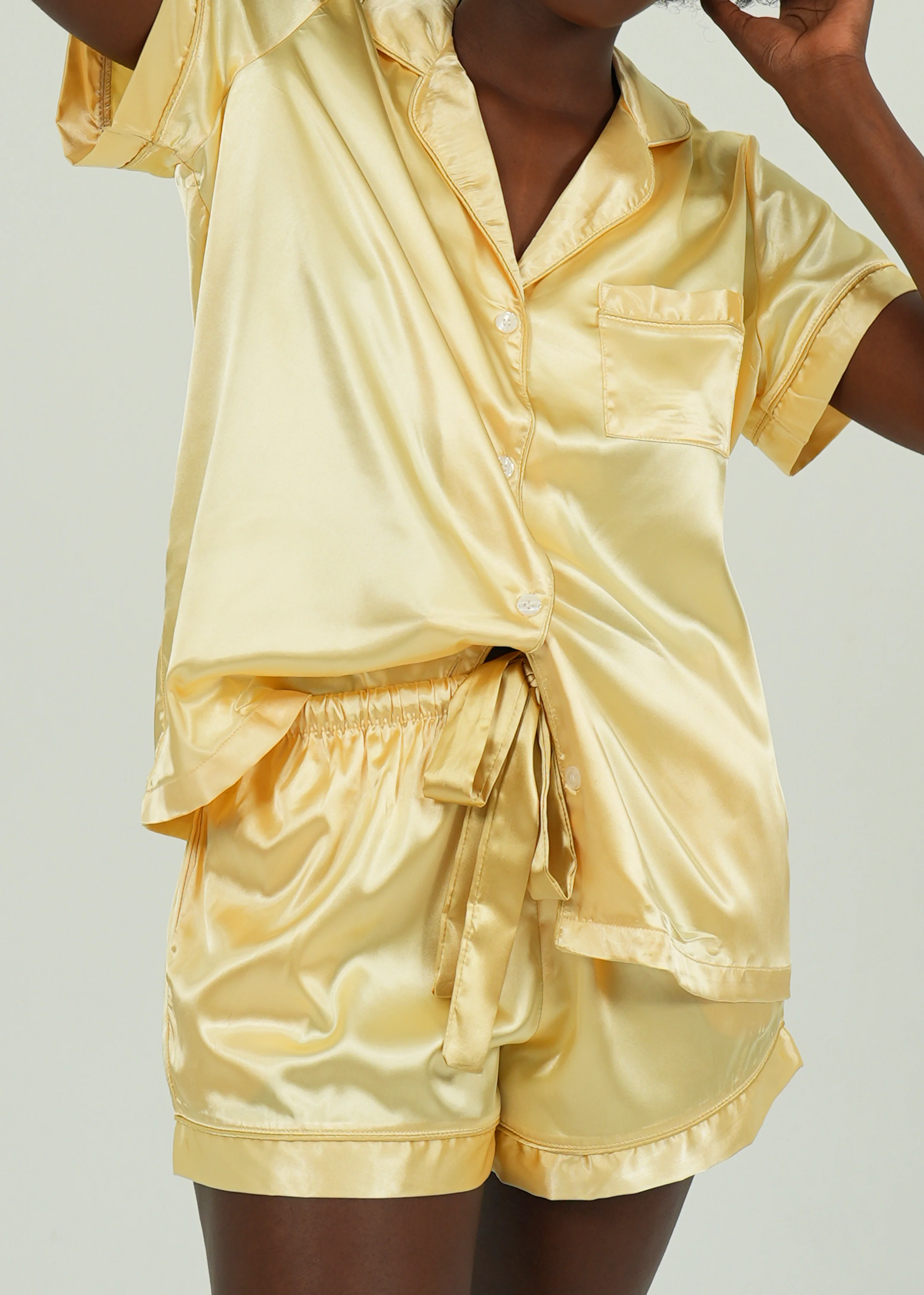 Golden Ticket Satin Short PJ Set - Image 4
