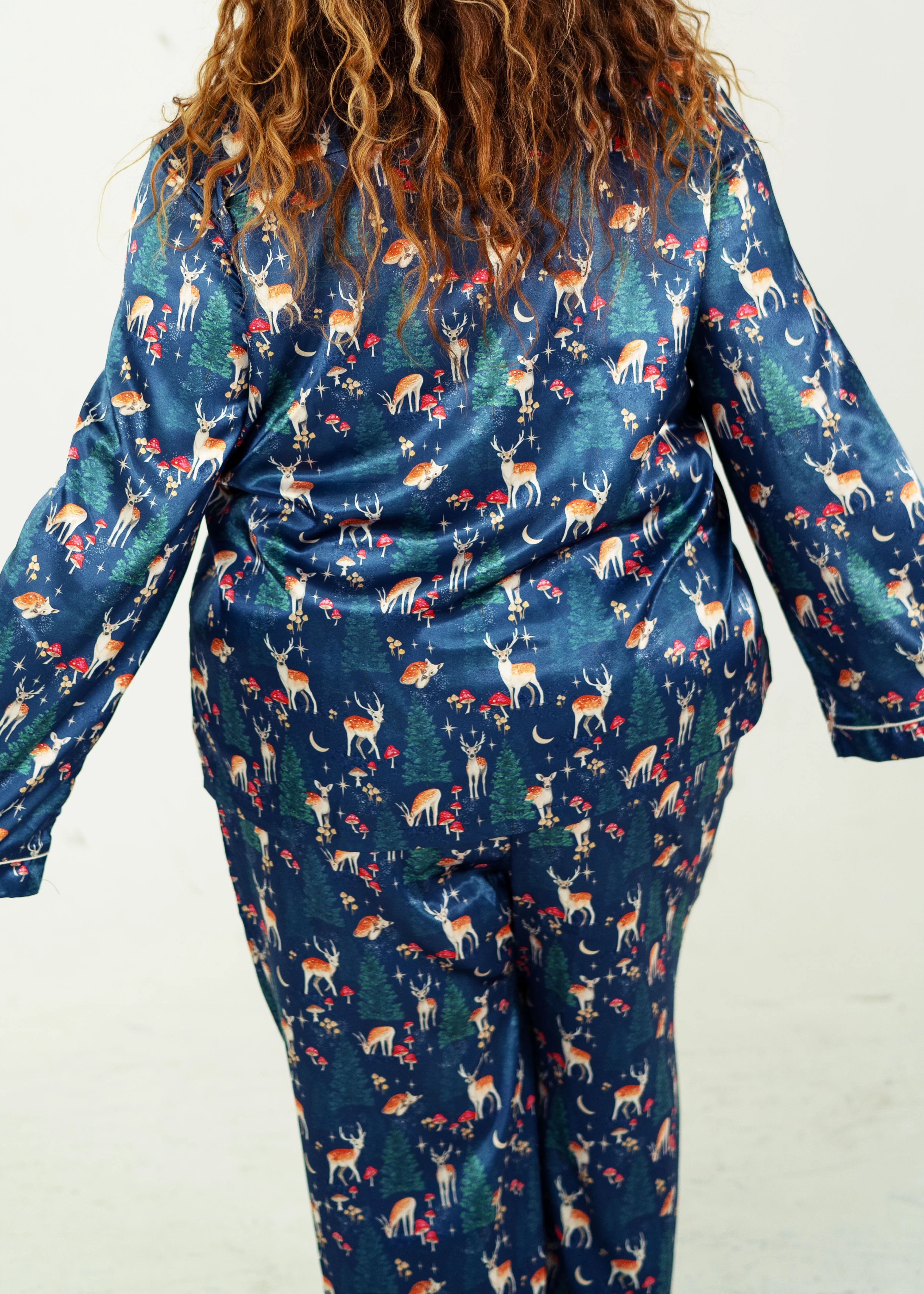 Woodland Dreams Satin Long Top/ Long Pants PJ Set - Image 5